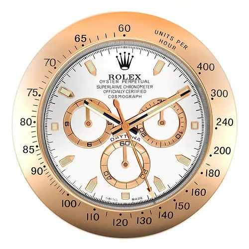 Rolex Daytona Series,Rose Gold & White | Wall Clock