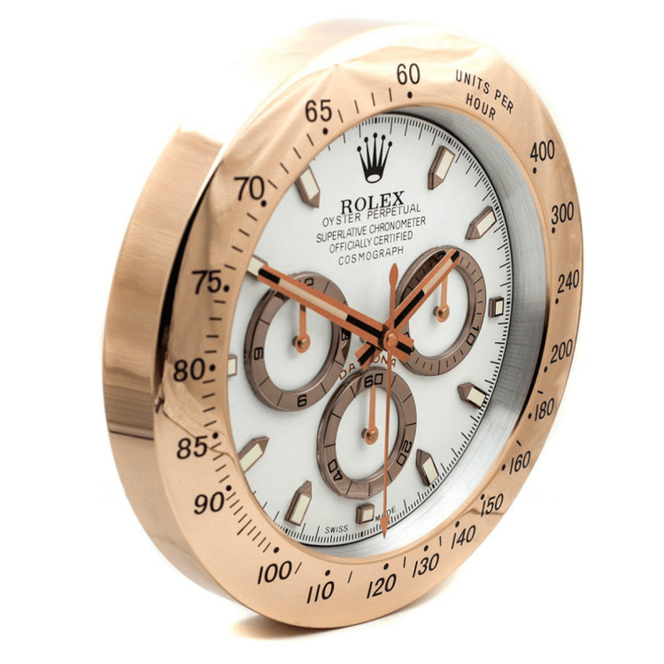 Rolex Daytona Series,Rose Gold & White | Wall Clock