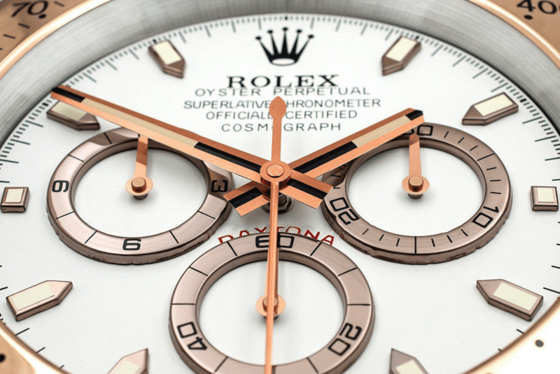 Rolex Daytona Series,Rose Gold & White | Wall Clock
