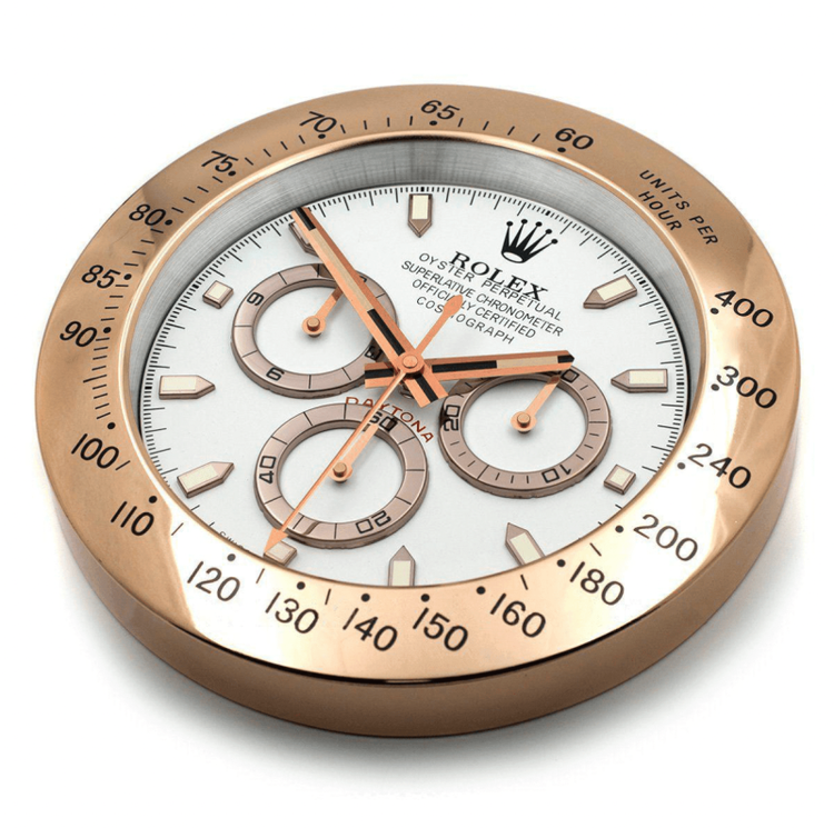 Rolex Daytona Series,Rose Gold & White | Wall Clock