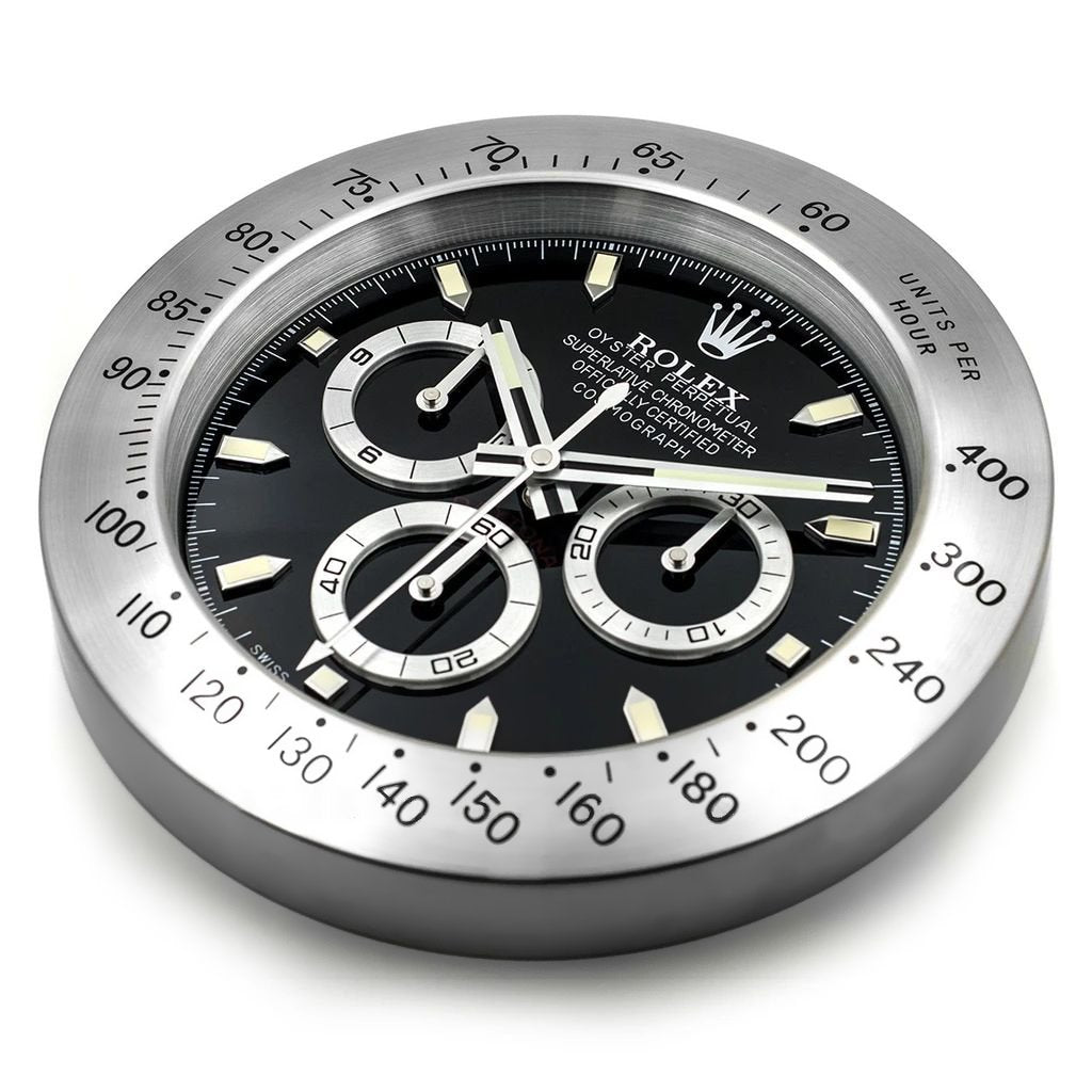 Rolex Wall Clock Daytona Series ,Silver & White