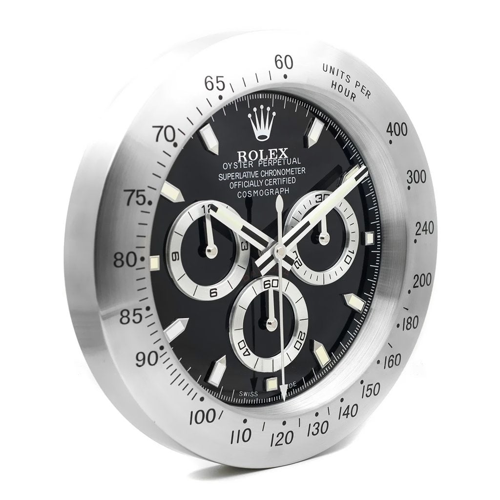 Rolex Wall Clock Daytona Series ,Silver & White