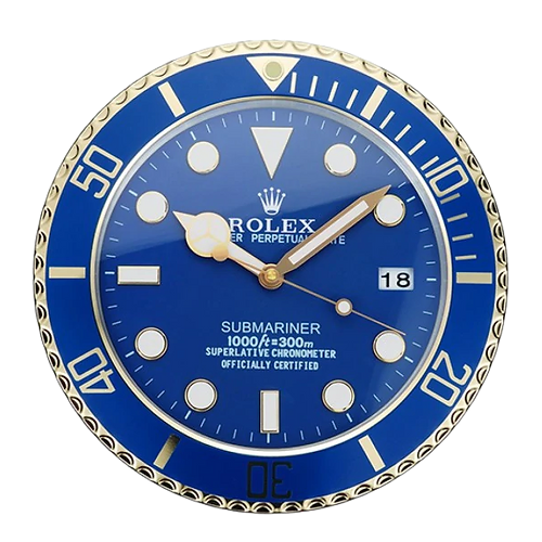 Rolex Submariner Series,Blue & Gold | Wall Clock
