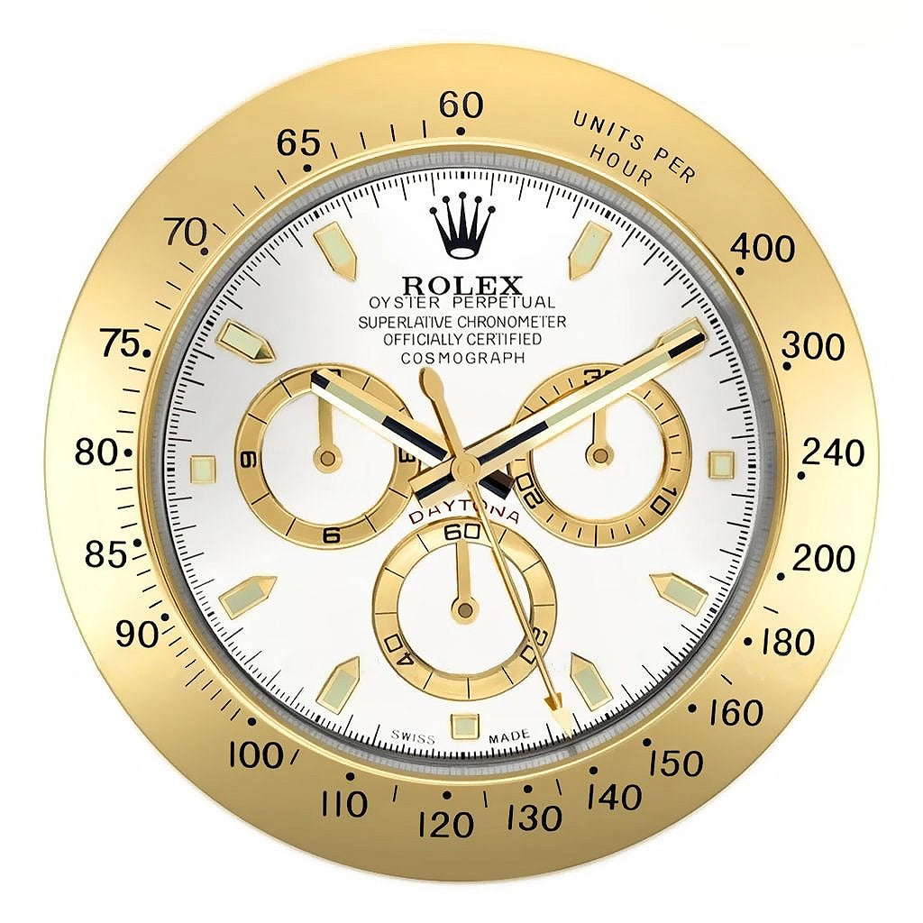 Rolex Wall clock Daytona Series,Gold & White