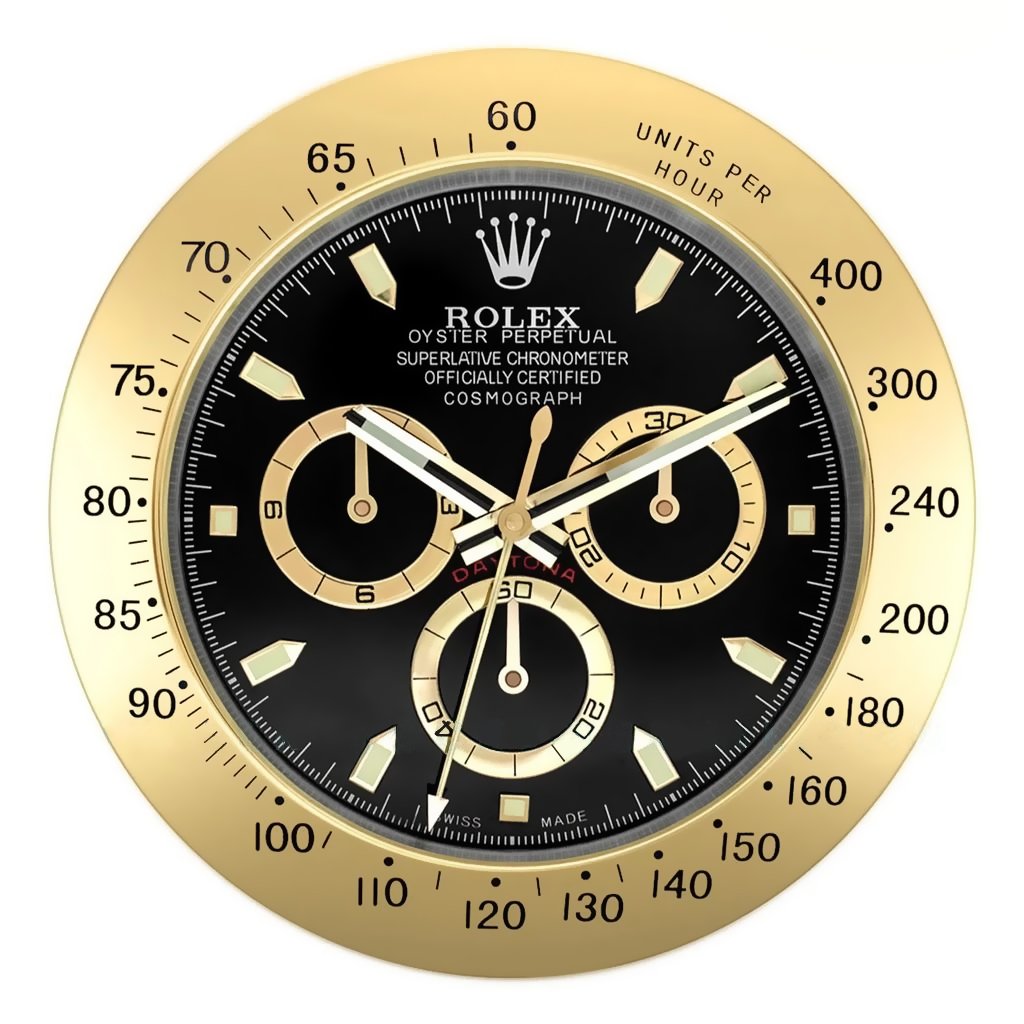 Rolex Wall Clock Daytona Series,Gold & Black