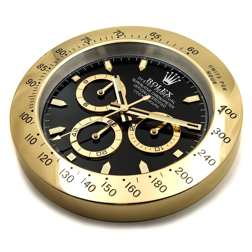 Rolex Wall Clock Daytona Series,Gold & Black
