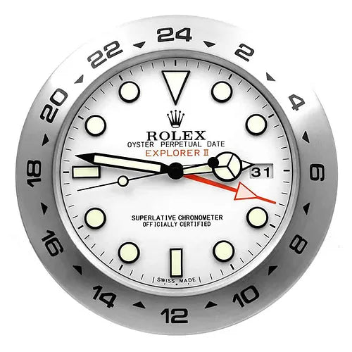 Rolex Explorer II Series, White dial | Wall Clock