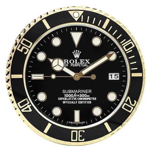 Rolex GMT Master Series,Black and Gold | Wall Clock